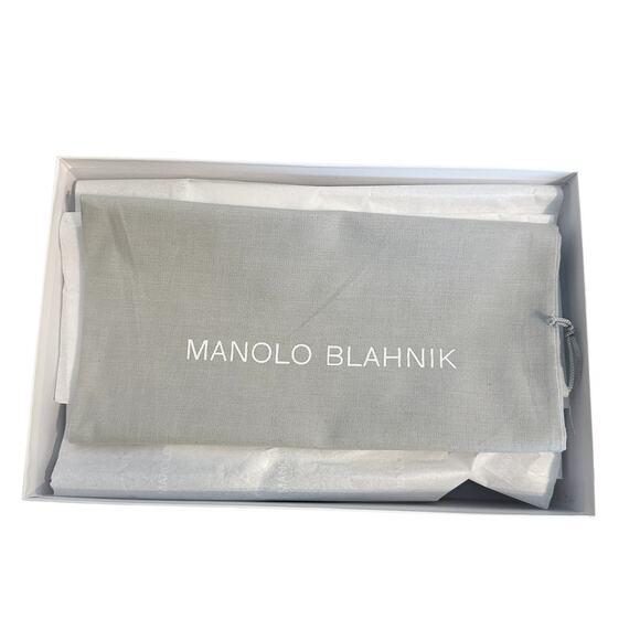 Manolo Blahnik BB Black Leather Pointed Toe High Heel Pump 39.5 - Picture 10 of 11